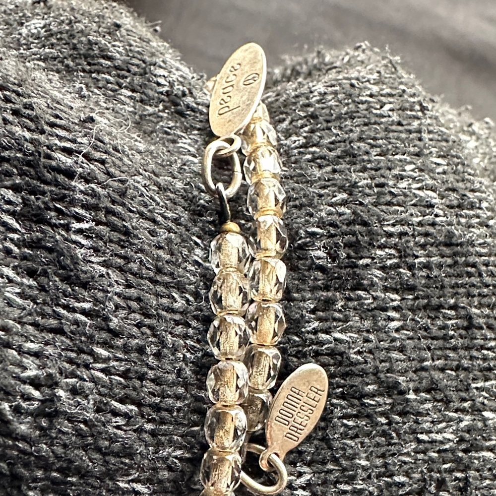 FINAL🔥🔥🔥EUC DONNA DRESSLER PEACE☮️ adjustable bracelet silver accents